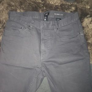 h & m skinny fit pants grey